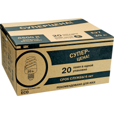 Лампа спираль КЭЛP-FS Е27 20Вт 4000К ЖКХПАК 20 шт -eco