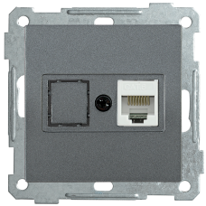 РK11-1-Б Розетка компьютерная RJ45 Cat6 BOLERO антрацит