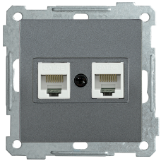 РK10-2-Б Розетка 2-ая комп. RJ45 Cat5e BOLERO антрацит