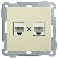РK10-2-Б Розетка 2-ая комп. RJ45 Cat5e BOLERO кремовый
