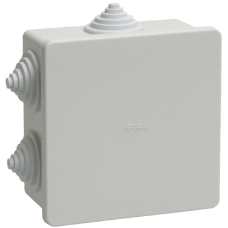 Коробка КМ41235 распаячная для о/п 85х85х40 мм IP44 (RAL7035, 6 гермовводов)