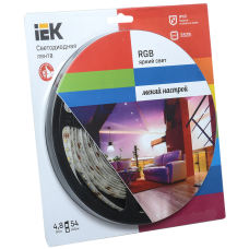 Лента LED 5м блистер LSR-3528RGB54-4.8-IP65-12V -eco