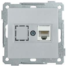 РK11-1-Б Розетка компьютерная RJ45 Cat6 BOLERO серебр.