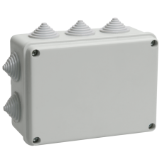 Коробка КМ41242 распаячная для о/п 150х110х70 мм IP55 (RAL7035, 10 гермовводов)