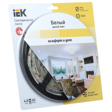 Лента LED 5м блистер LSR-3528WW60-4.8-IP65-12V -eco