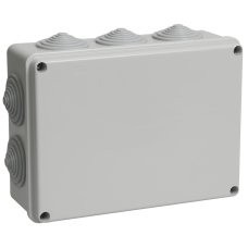 Коробка КМ41243 распаячная для о/п 190х140х70 мм IP44 (RAL7035, 10 гермовводов)