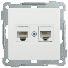 РK10-2-Б Розетка 2-ая комп. RJ45 Cat5e BOLERO белый
