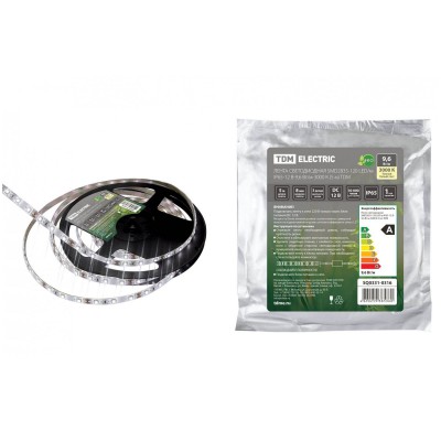 Лента светодиодная SMD2835-120 LED/м-IP65-12 В-9,6 Вт/м-3000 К (5 м) TDM