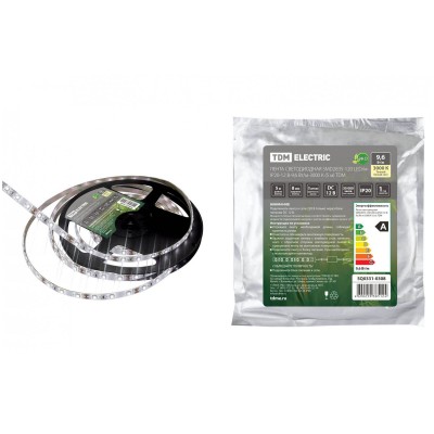 Лента светодиодная SMD2835-120 LED/м-IP20-12 В-9,6 Вт/м-3000 К (5 м) TDM