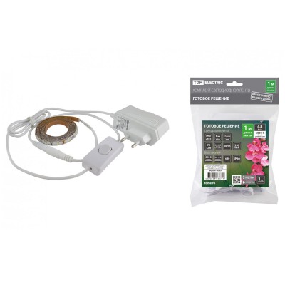Комплект светодиодной ленты SMD2835-60 LED/м-12 В-4,8 Вт/м-IP20-6000 К (1 м), 6 Вт TDM
