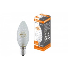 Лампа накаливания 'Витая свеча' матовая 60 Вт-230 В-Е14 TDM